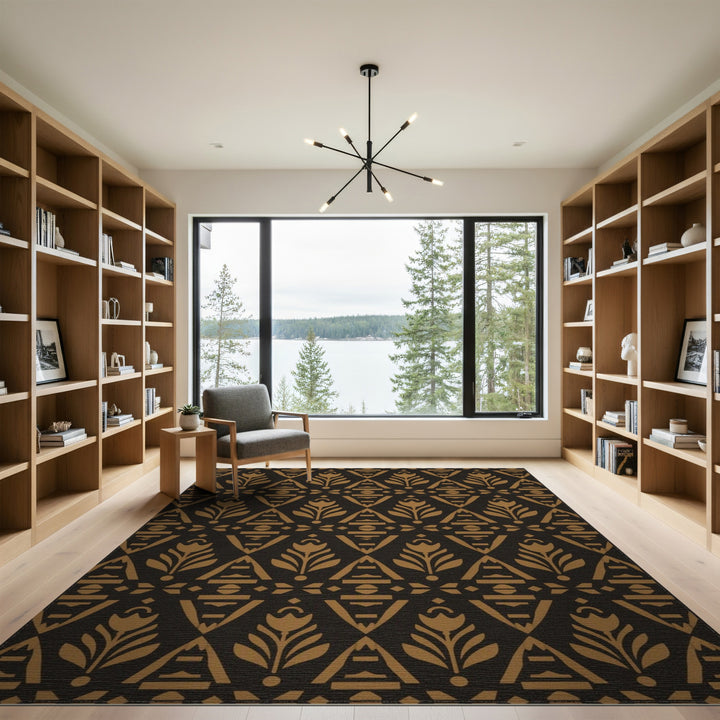 Brown Tulip Geometric Area Rug