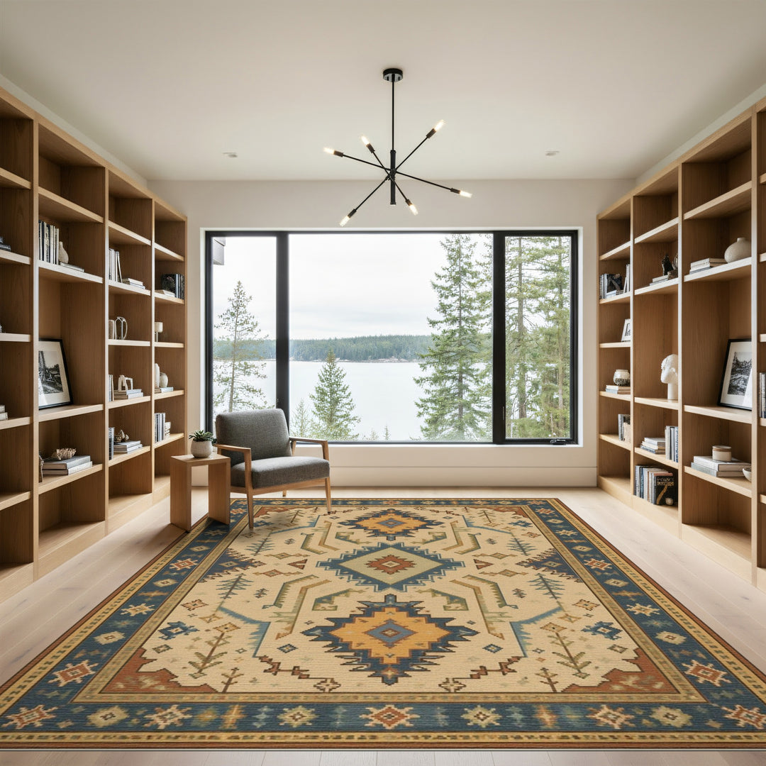 Heritage Tribal Blue Area Rug
