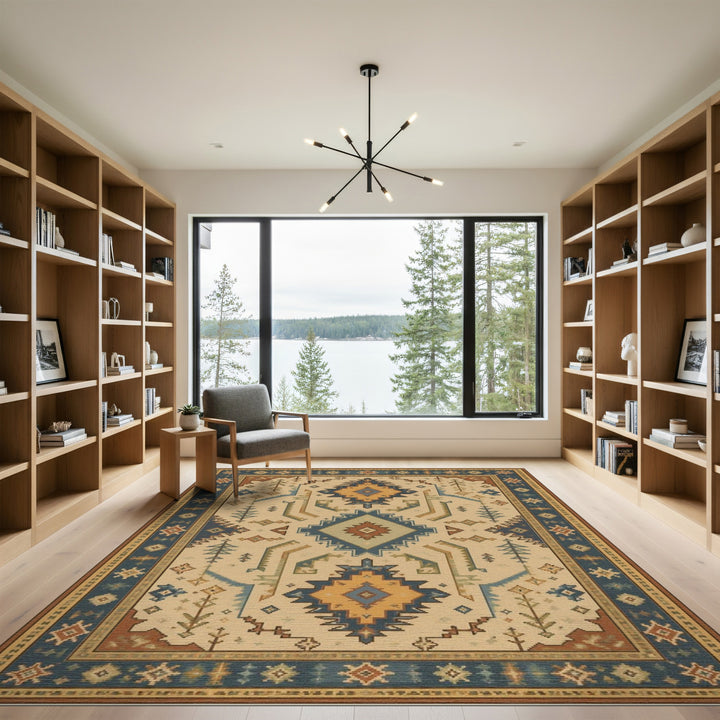 Heritage Tribal Blue Area Rug
