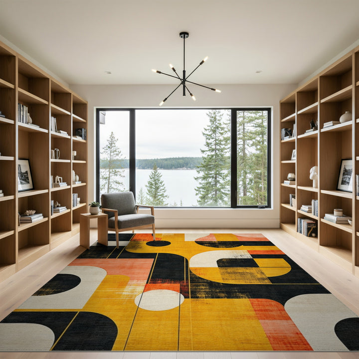 Bold Geometric Multi-Color Area Rug