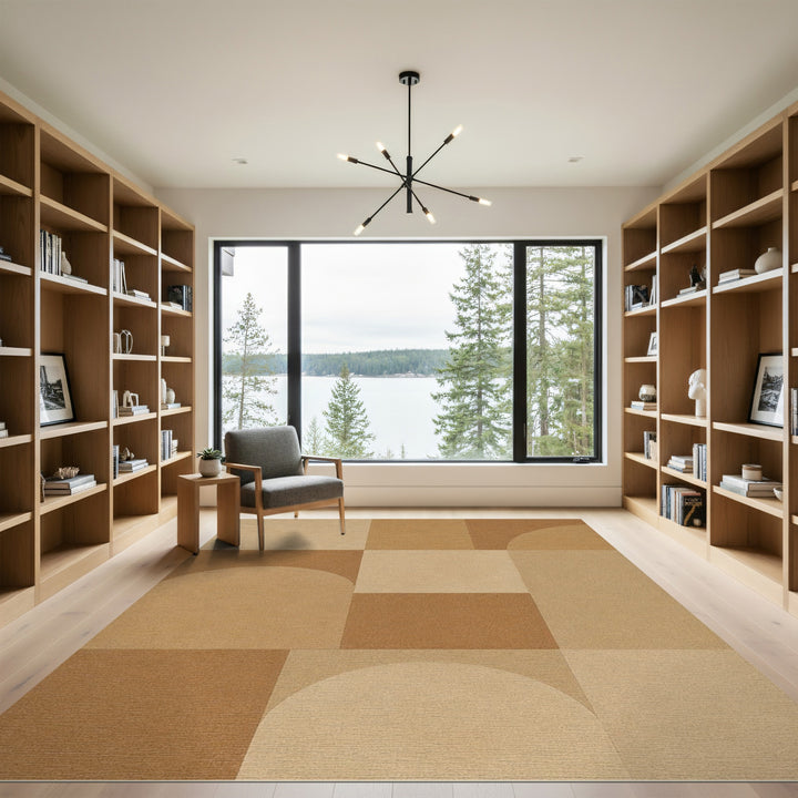 Geometric Brown Tan Area Rug