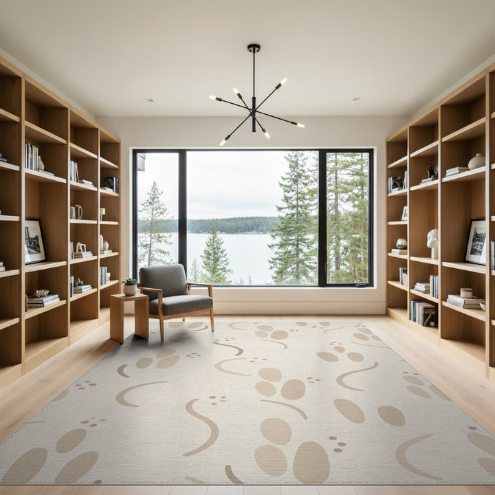 Beige Abstract Area Rug