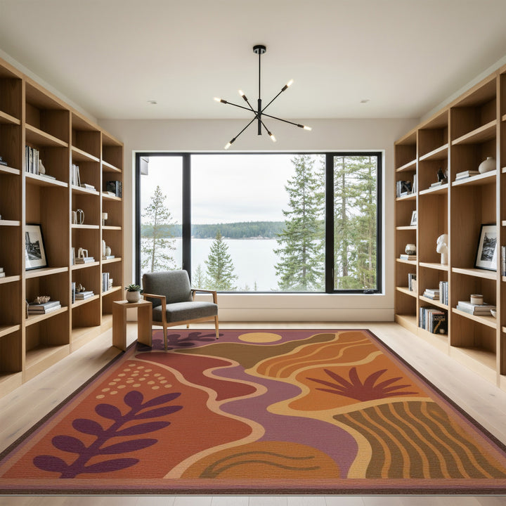 Abstract Sunset Multi-Color Area Rug