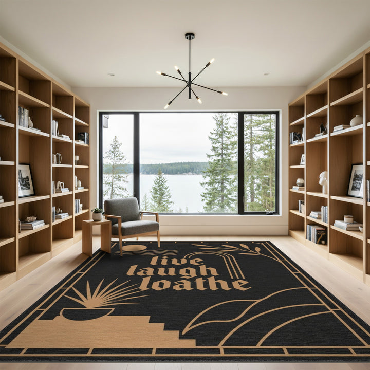 Live Laugh Loathe Geometric Area Rug