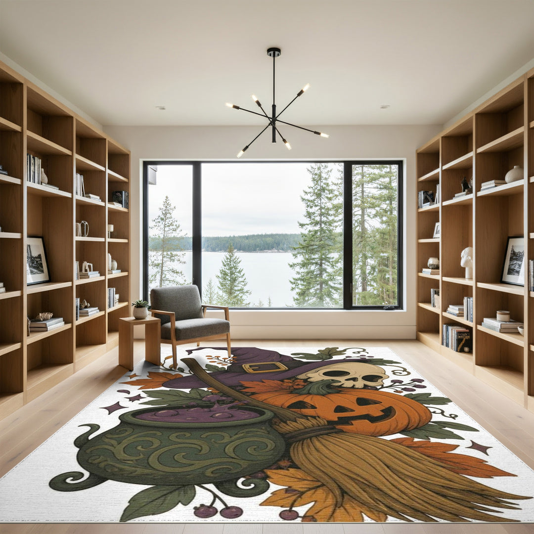 Halloween Witch Cauldron Area Rug