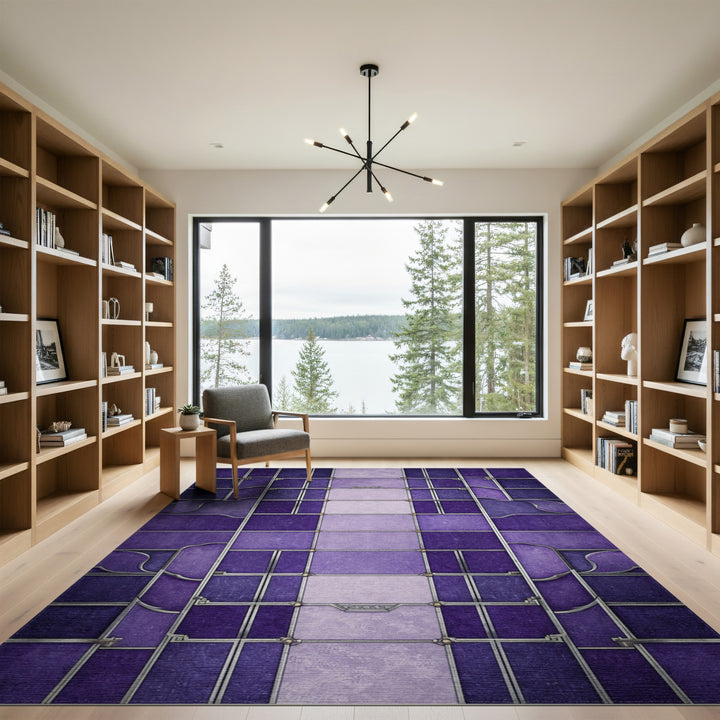 Geometric Modern Purple Geometric Area Rug