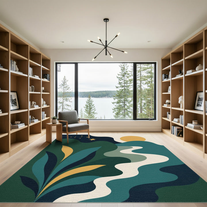 Starry River Abstract Area Rug