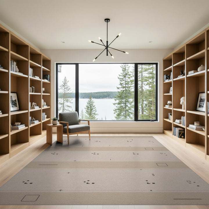 Beige Geometric Modern Area Rug