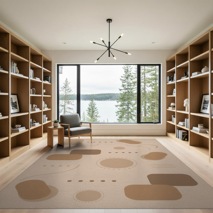 ODIKA Abstract Brown Tan Area Rug