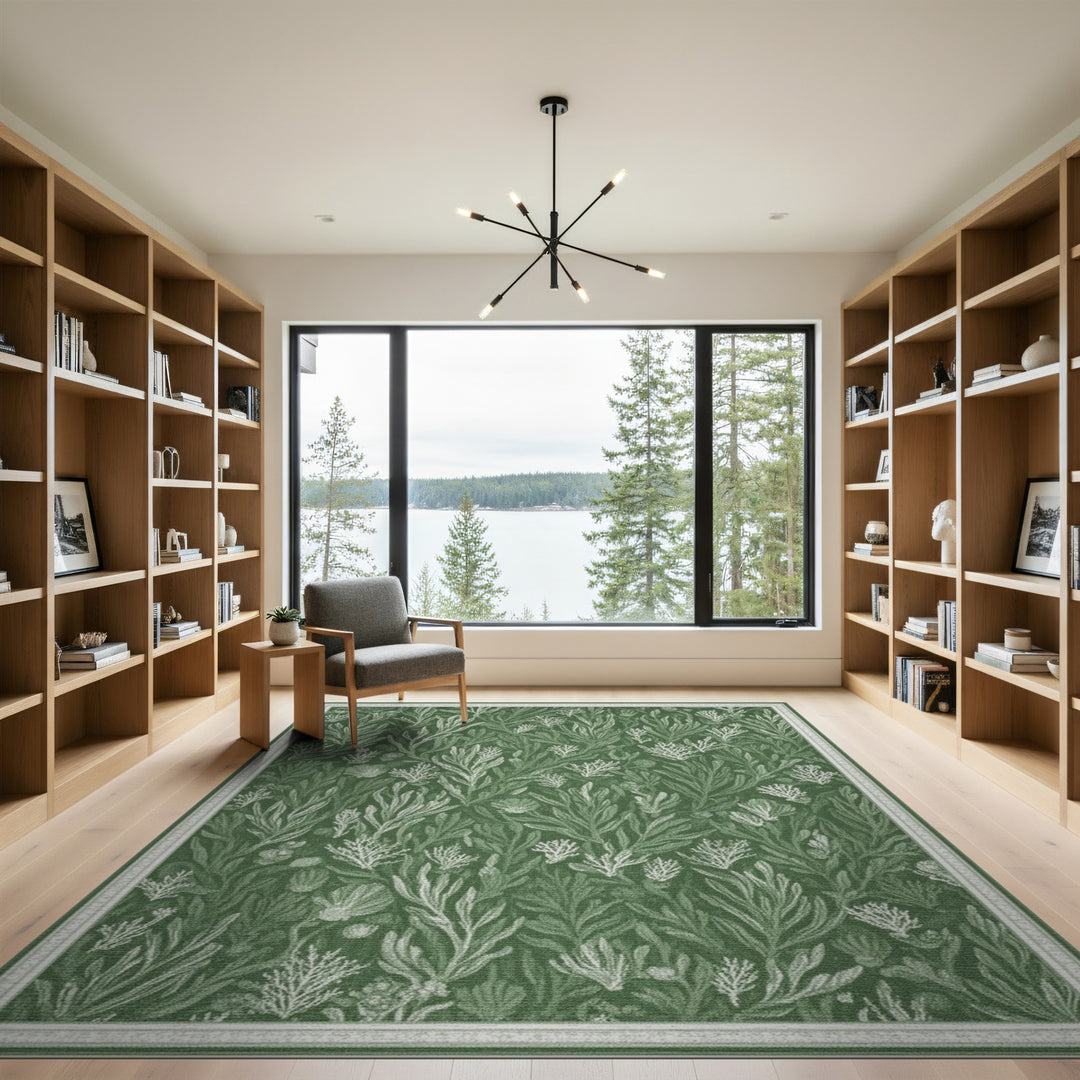 Green Coastal Seaweed Area Rug