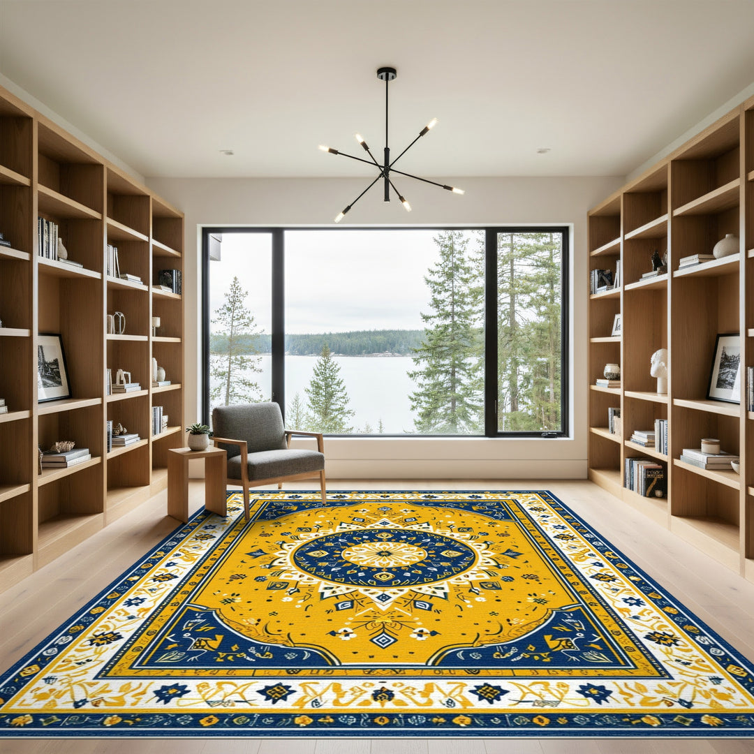 Yellow Heritage Medallion Area Rug