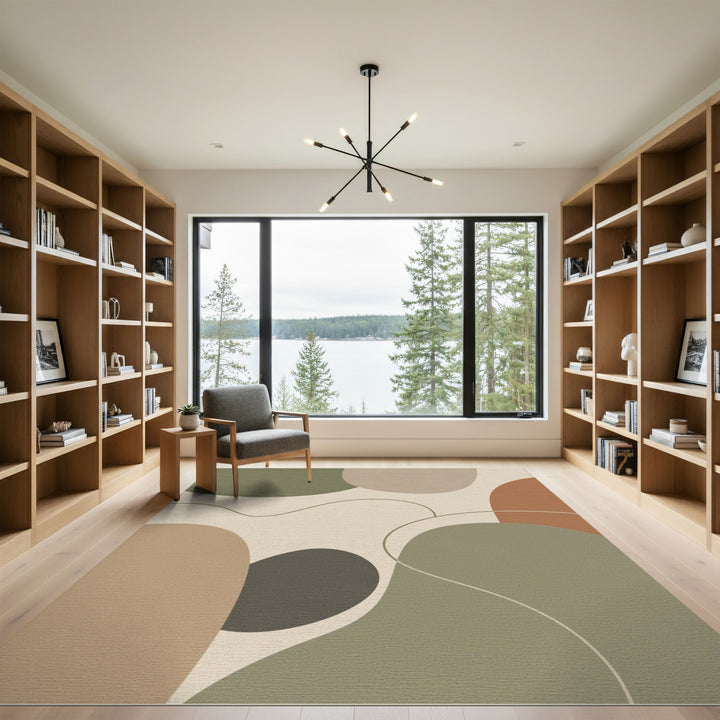 Neutral Organic Abstract Area Rug