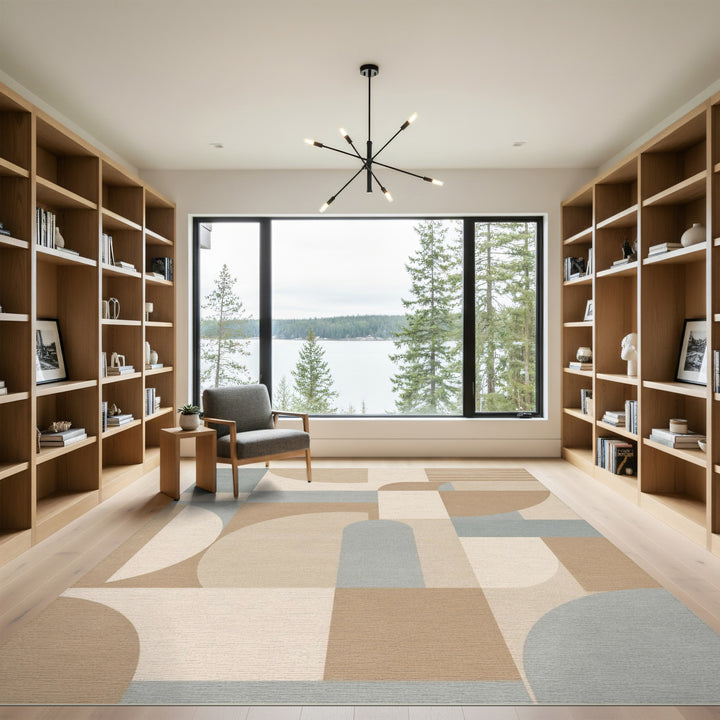 Contemporary Beige Geometric Area Rug