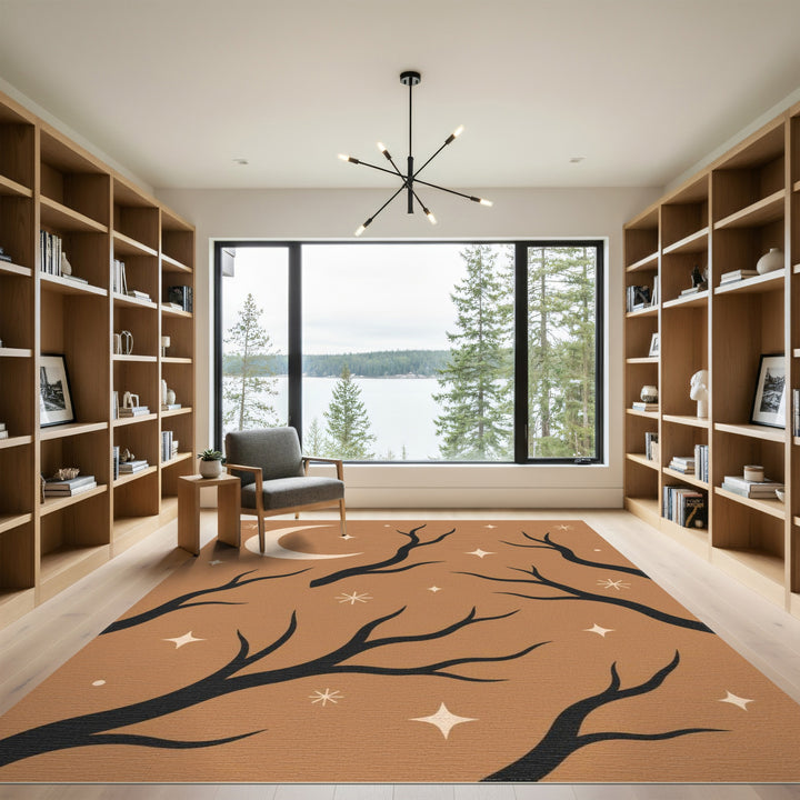 Moonlit Branches Brown Area Rug