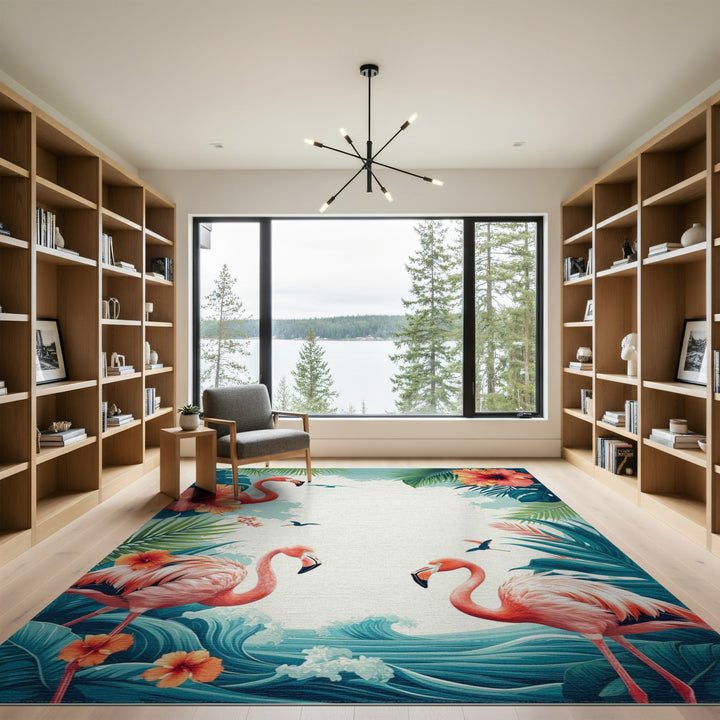 Flamingo Paradise Coastal Area Rug