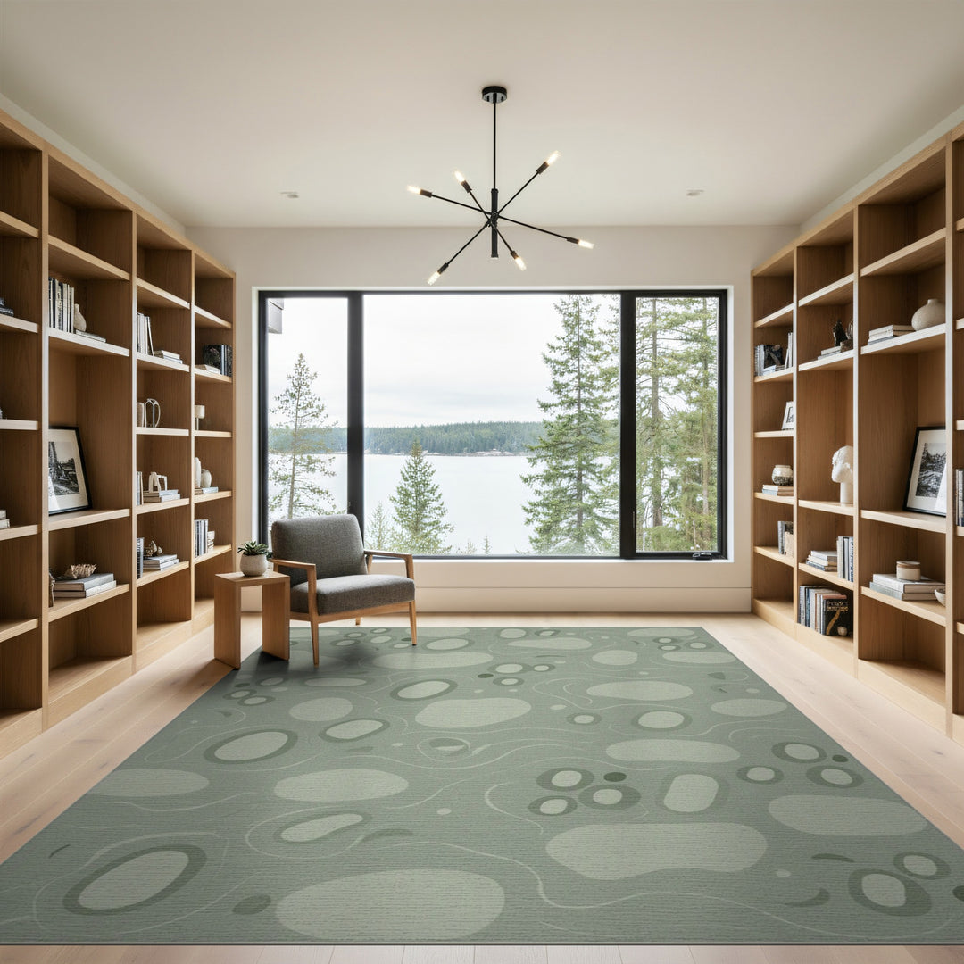 Abstract Area Sage Green Organic Abstract Area Rug
