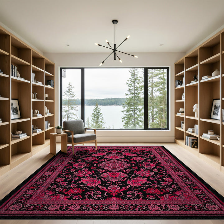 Pink Floral Vintage Area Rug