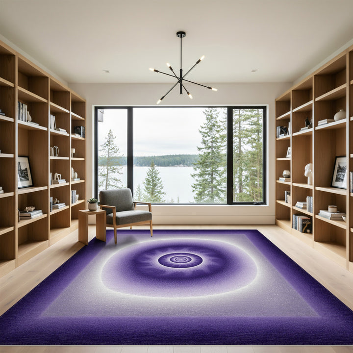 Purple Concentric Glow Area Rug