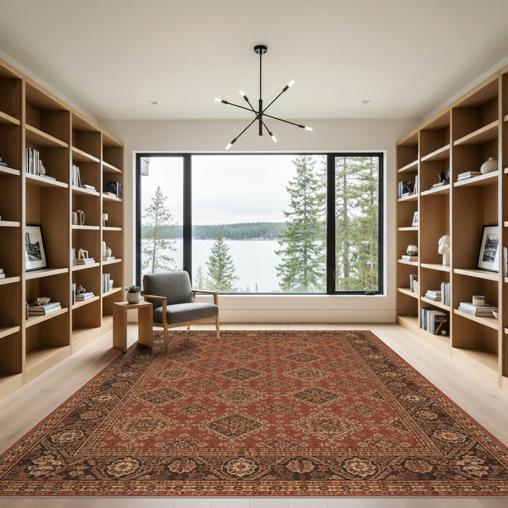Red Persian Medallion Area Rug