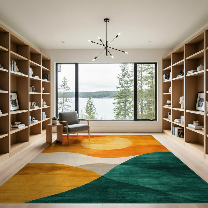 Abstract Horizon Wave Area Rug