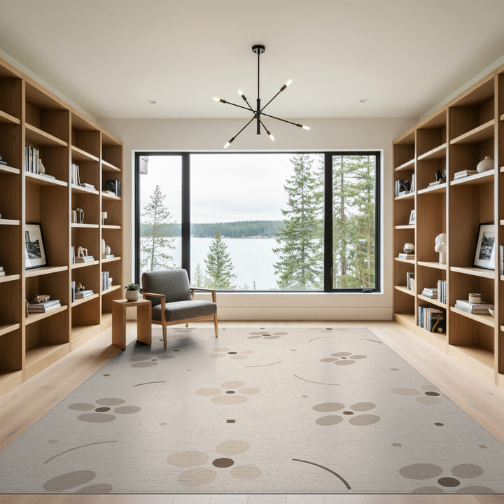Beige Neutral Abstract Area Rug
