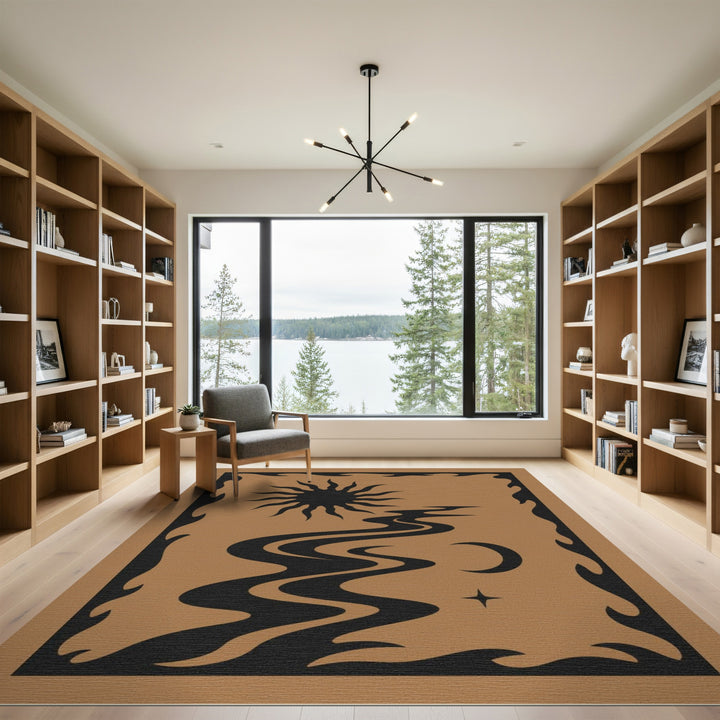 Celestial River Sun Moon Area Rug
