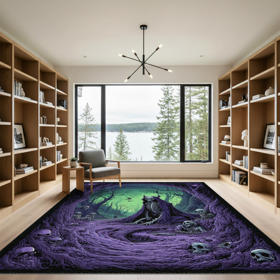 Purple Skeleton Forest Area Rug