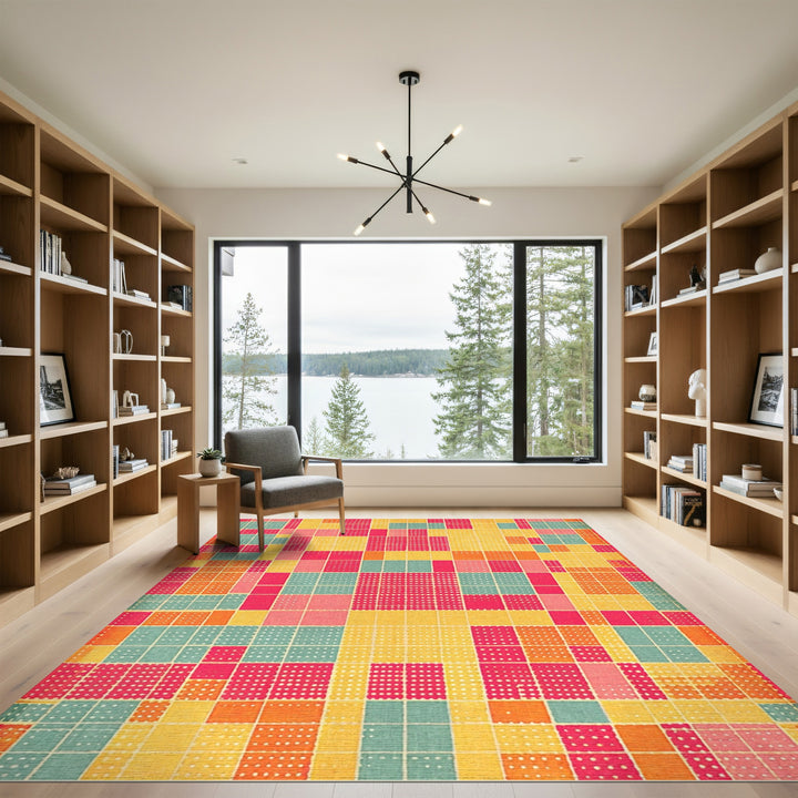 Vibrant Multi-Color Geometric Area Rug