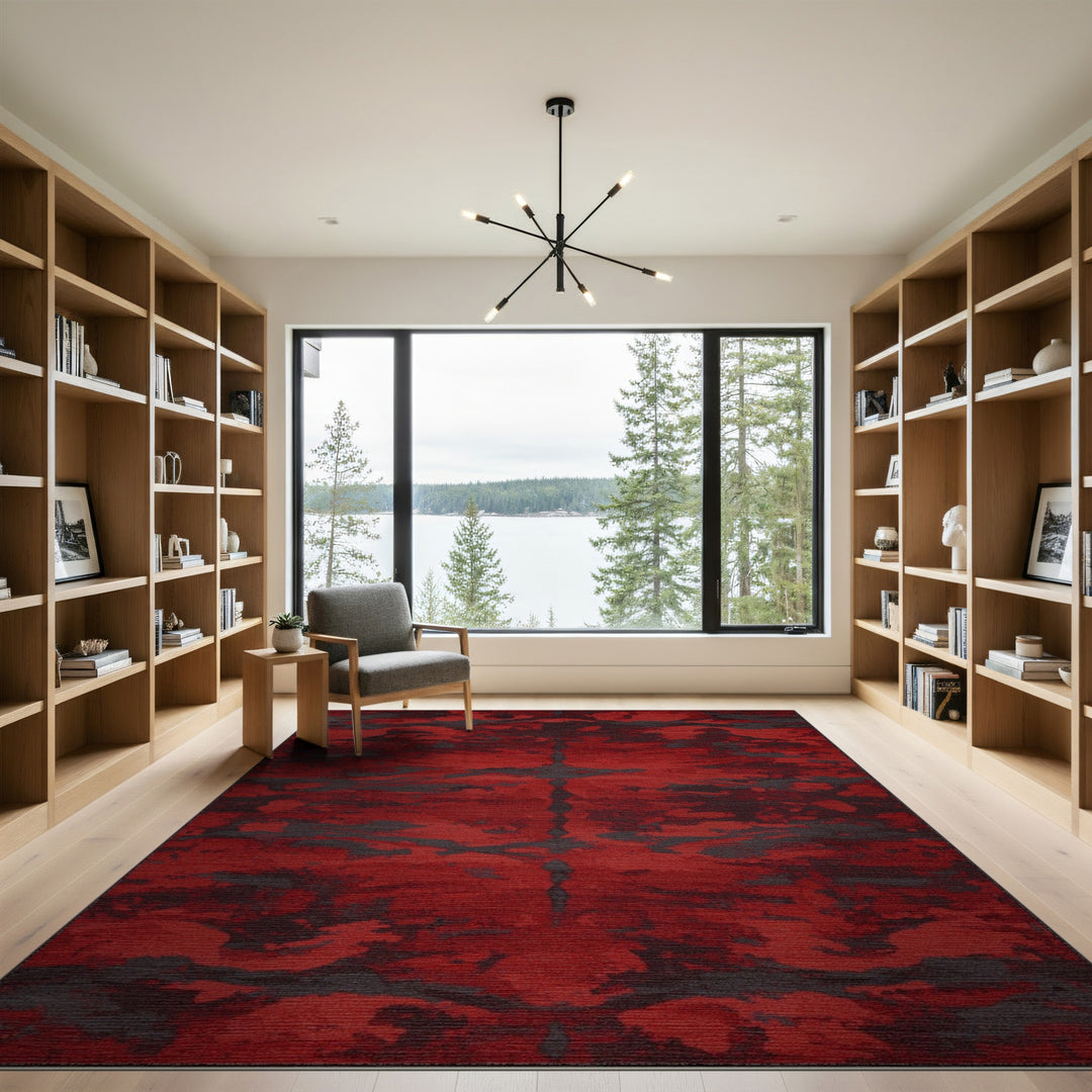 Abstract Area Red Abstract Area Rug