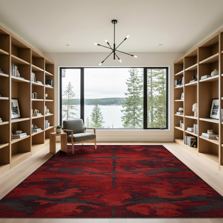 Abstract Area Red Abstract Area Rug
