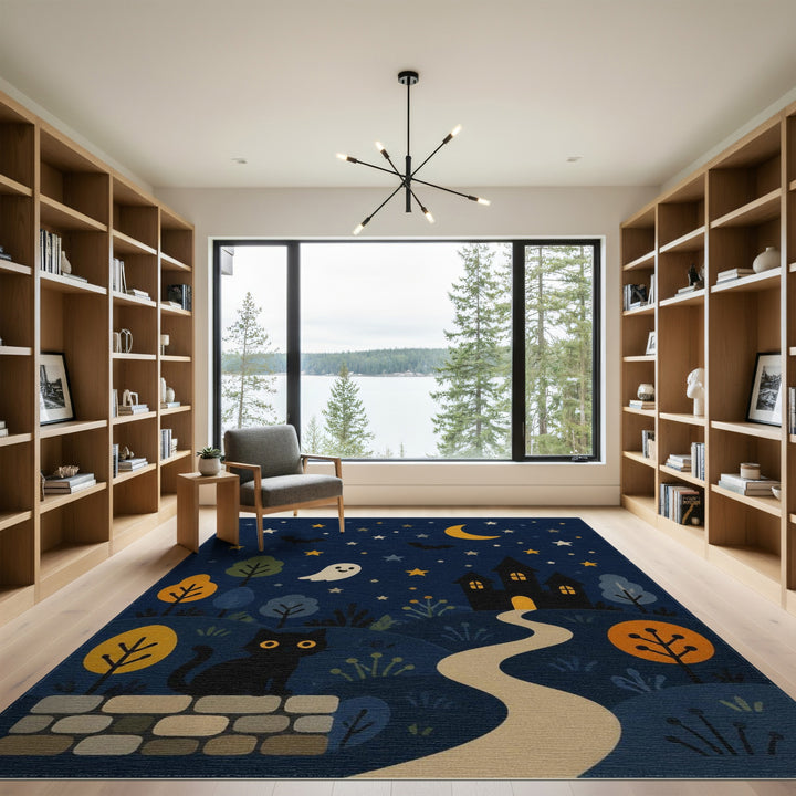 Halloween Night Kids Cartoon Area Rug