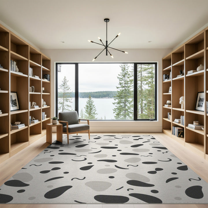 Abstract Grey Area Rug