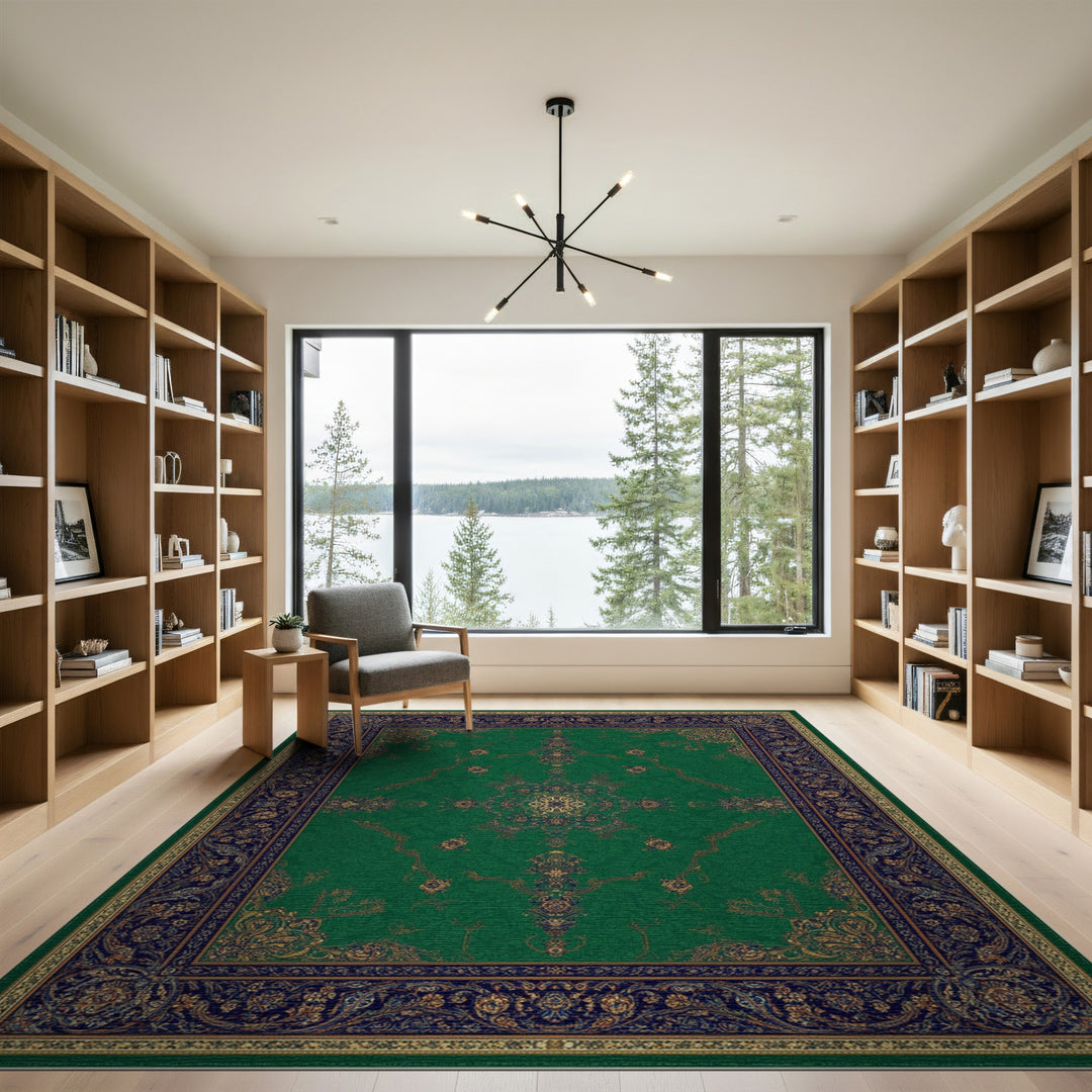 Emerald Medallion Emerald Green Persian Medallion Area Rug
