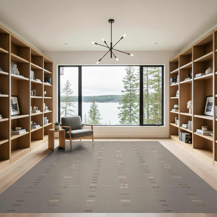 Beige and Neutral Geometric Area Rug