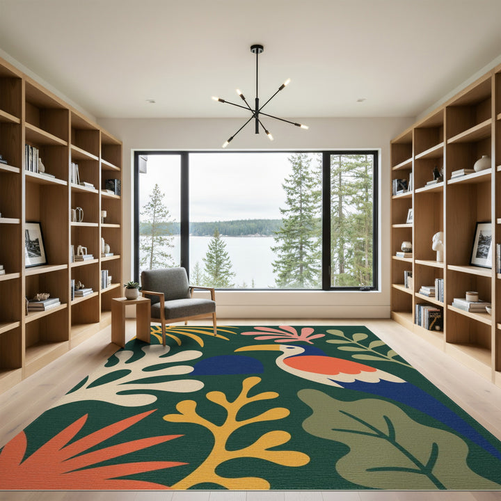 Vibrant Toucan Abstract Area Rug