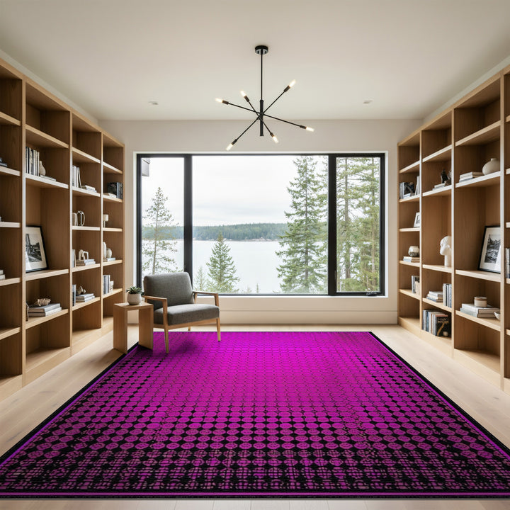 Pink Hexagon Geometric Area Rug