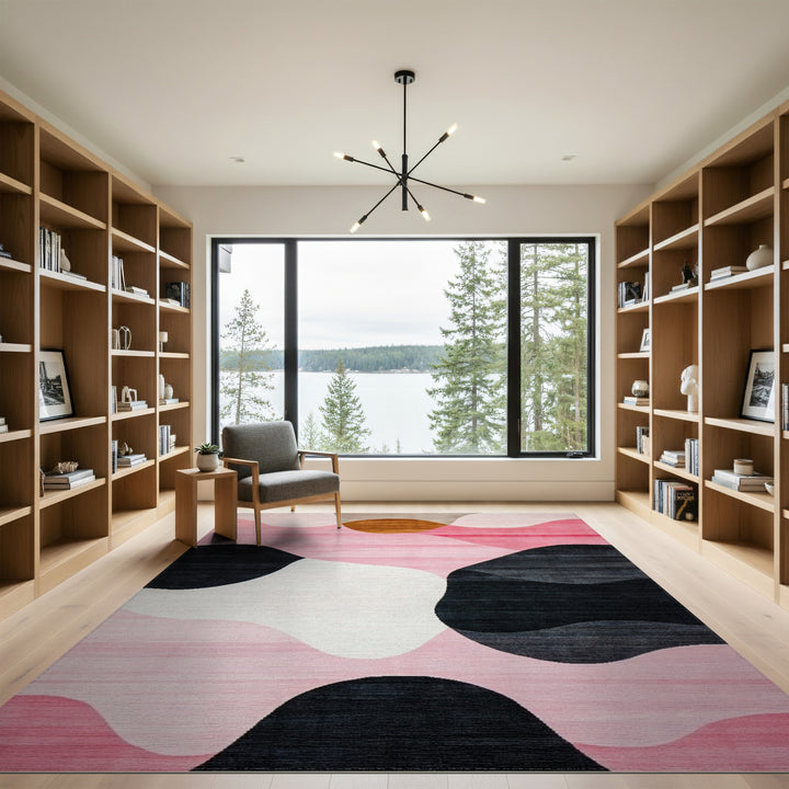Pink Organic Wave Area Rug