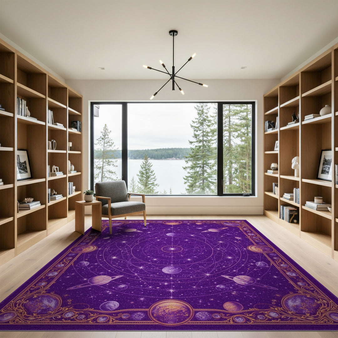 Purple Celestial Galaxy Area Rug