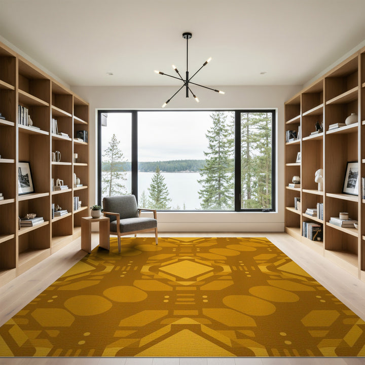 Yellow Geometric Diamond Geometric Modern Area Rug
