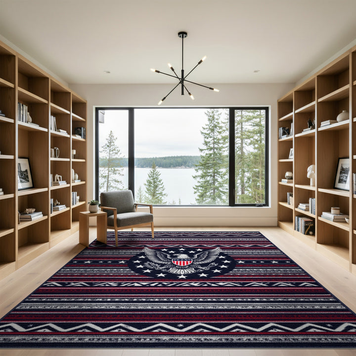 Patriotic Eagle Red White Blue Area Rug