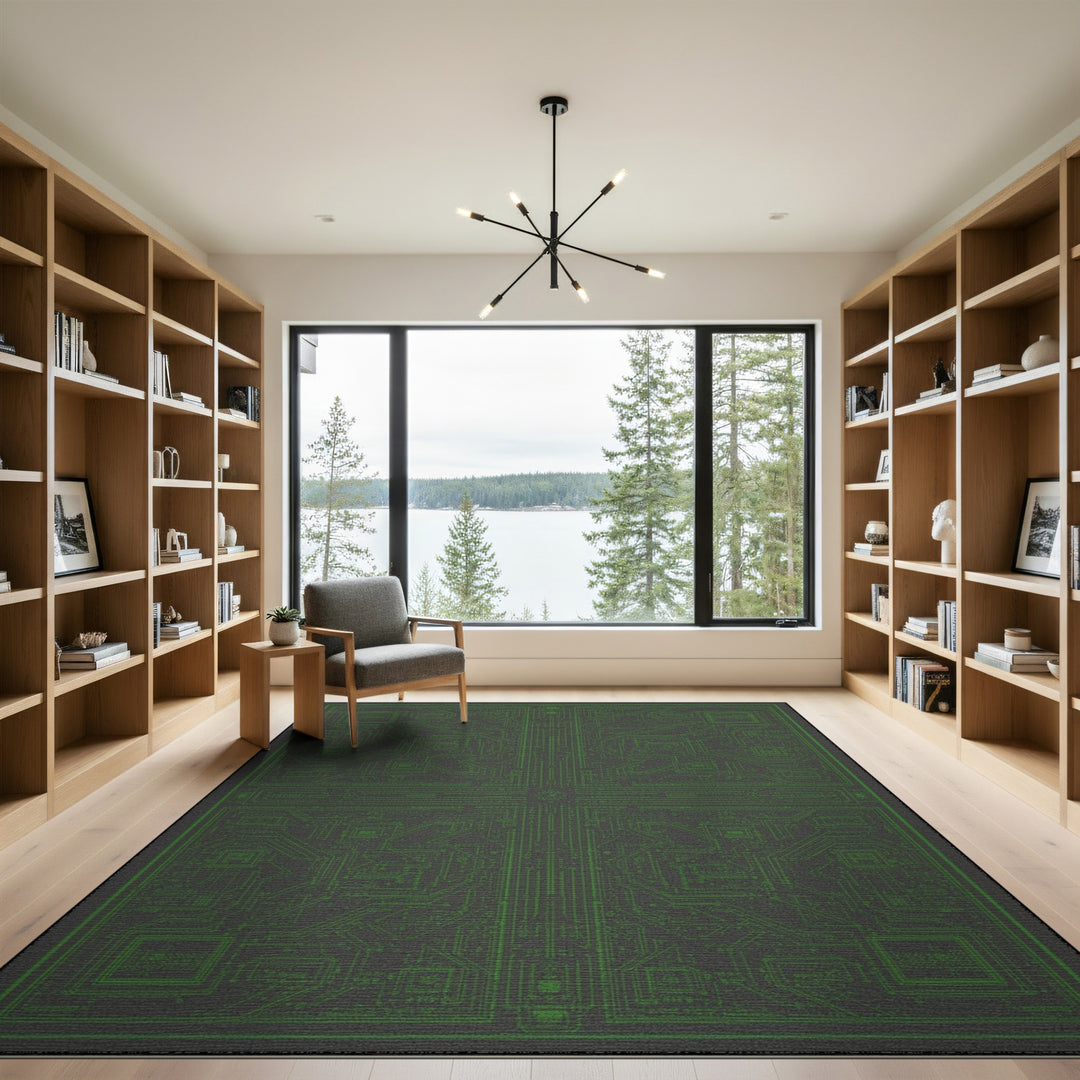 Green Circuit Board Area Rug
