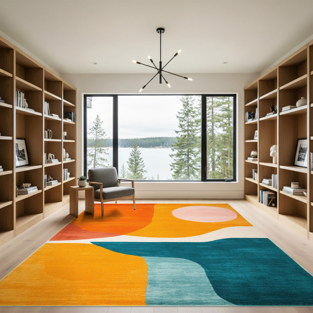Vibrant Abstract Multi-Color Area Rug