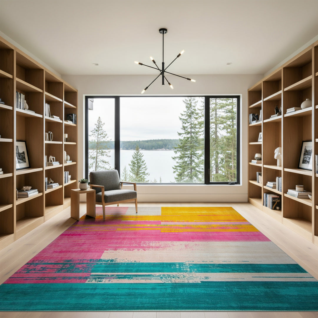 Vibrant Abstract Multi-Color Area Rug