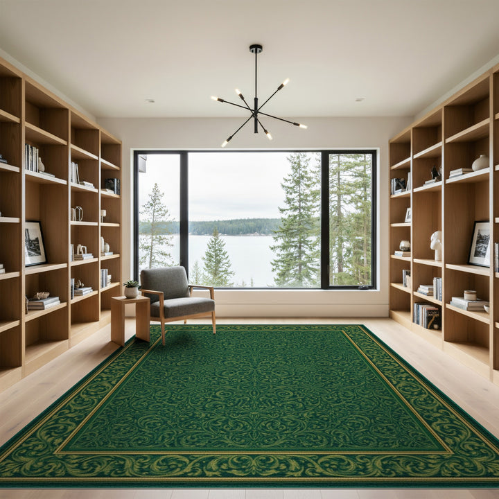 ODIKA Green Traditional Persian Area Rug