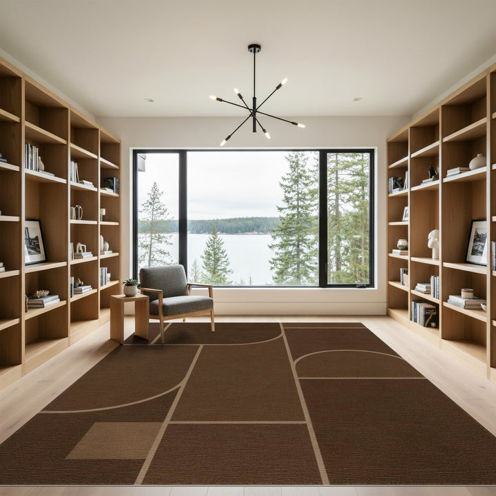 Geometric Modern Brown and Tan Modern Brown Geometric Area Rug