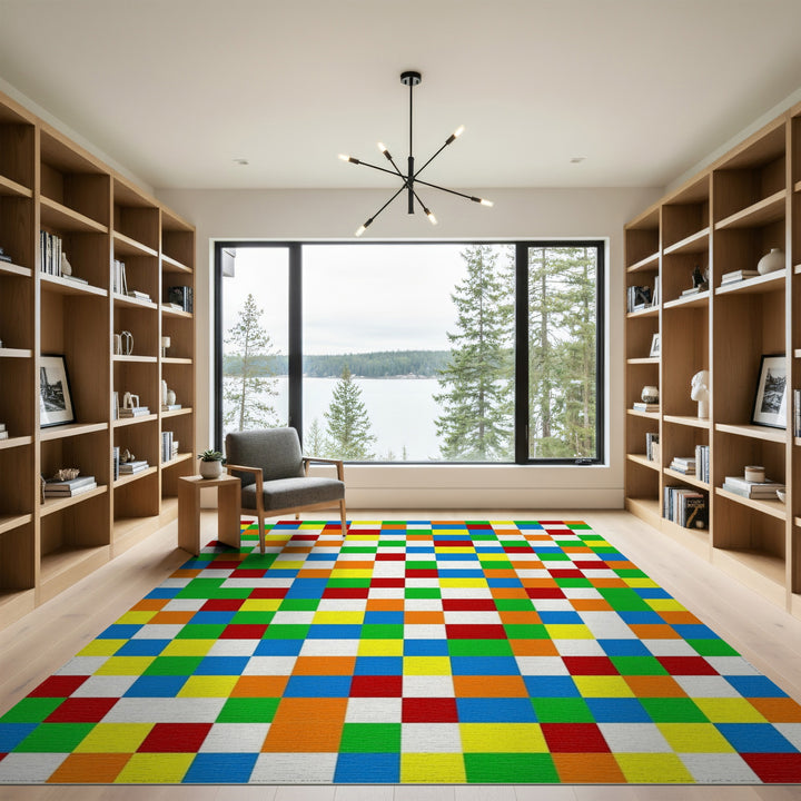 Vibrant Multi-Color Geometric Area Rug