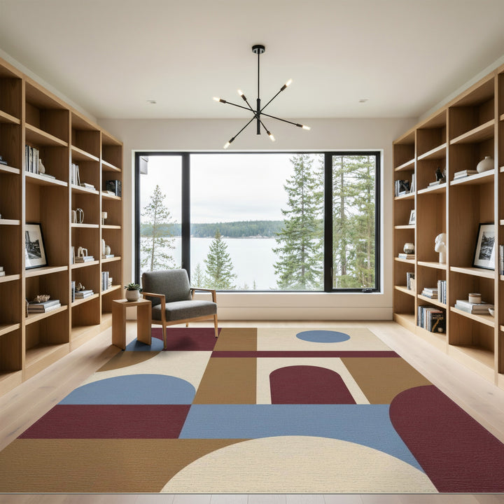 Geometric Modern Brown and Tan Geometric Modern Brown Area Rug