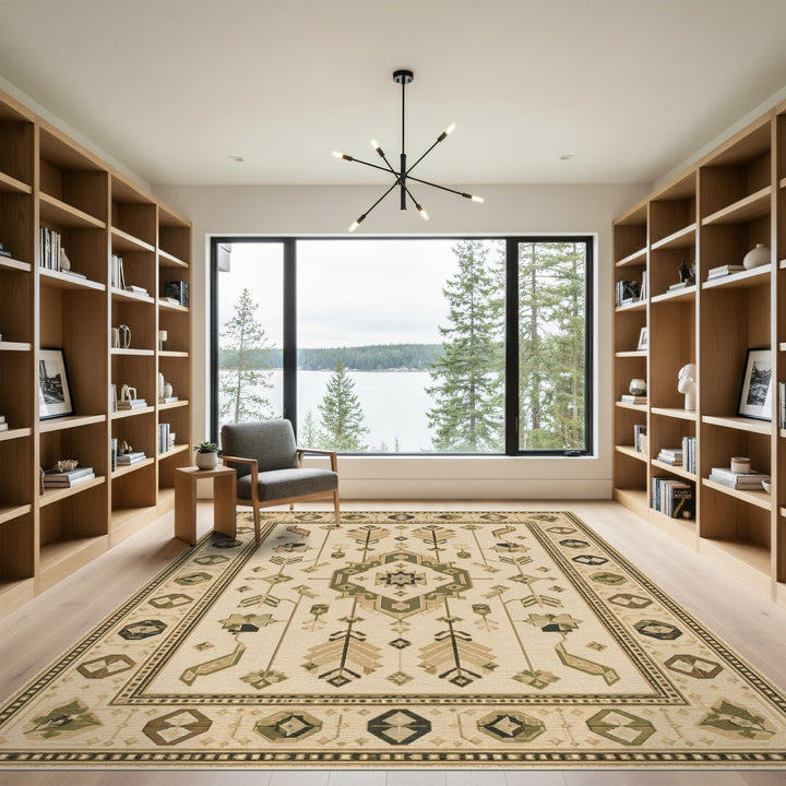 Southwestern Beige Geometric Area Rug