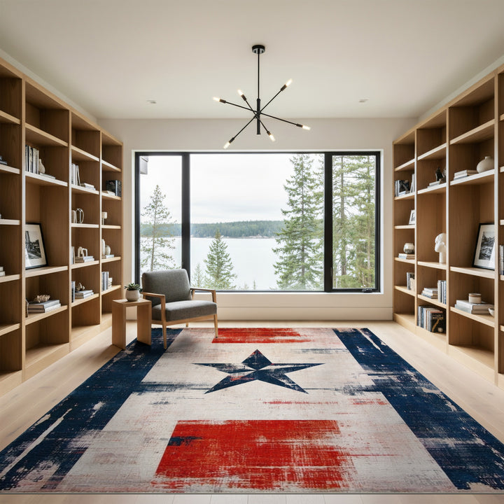 Distressed Star Area Rug