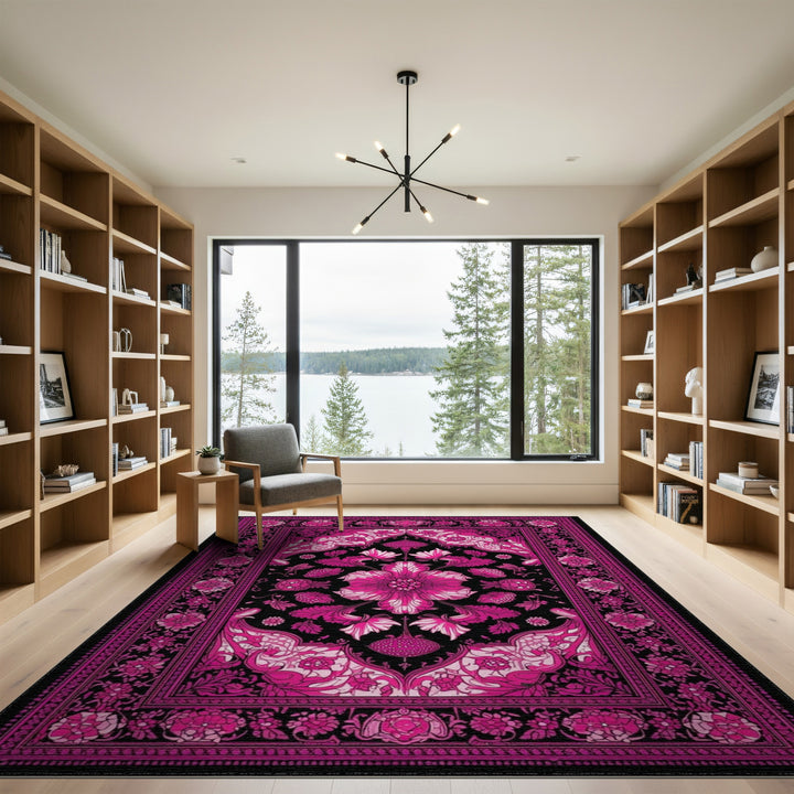 Pink Floral Vintage Area Rug